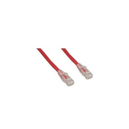 Cable Wholesale Cat6 Red Copper Ethernet Patch Cable, Clear Finger Boot, POE Compliant, 3 feet 10X8-97103